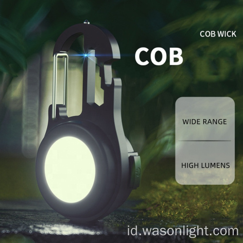 Kedatangan baru 6 in 1 Multifungsi COB Daya Tinggi Mini Mini Isi Ulang Kunci Lampu Keychain LED Lampu Obor dengan Driver Screw